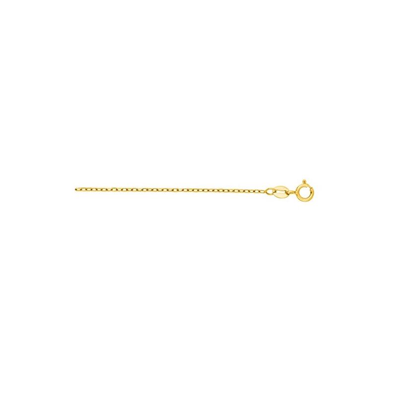 IcedTime 14K Yellow Gold Faceted Cable Chain 20 inch long x1.3mm wide 