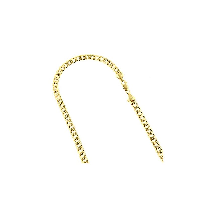 Hollow 10k Gold Cuban Link Miami Chain For Men 6.5mm Necklace